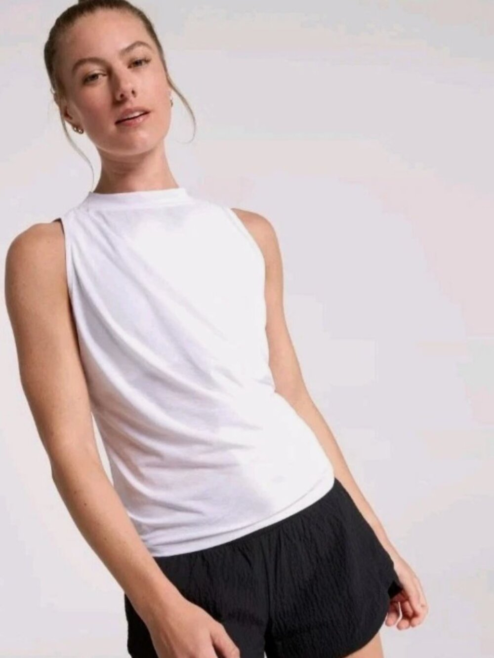 Calia Women's Wrap Front Tissue Tank in Pure White NWT $38